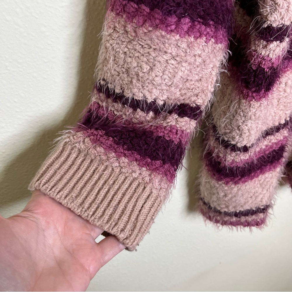 Torrid striped eyelash Fuzzy sweater pullover Sz 2X drop shoulder pullover - Picture 4 of 7